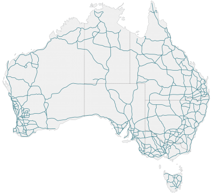 Map of Australia Simple map of Australia showing major roads